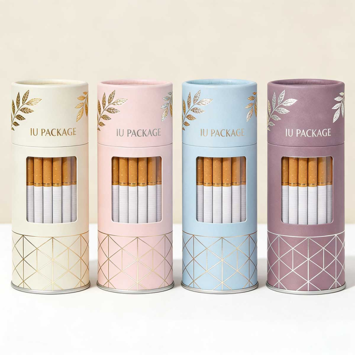 Custom Paper Tube Cylinder Box with Window for Tobacco