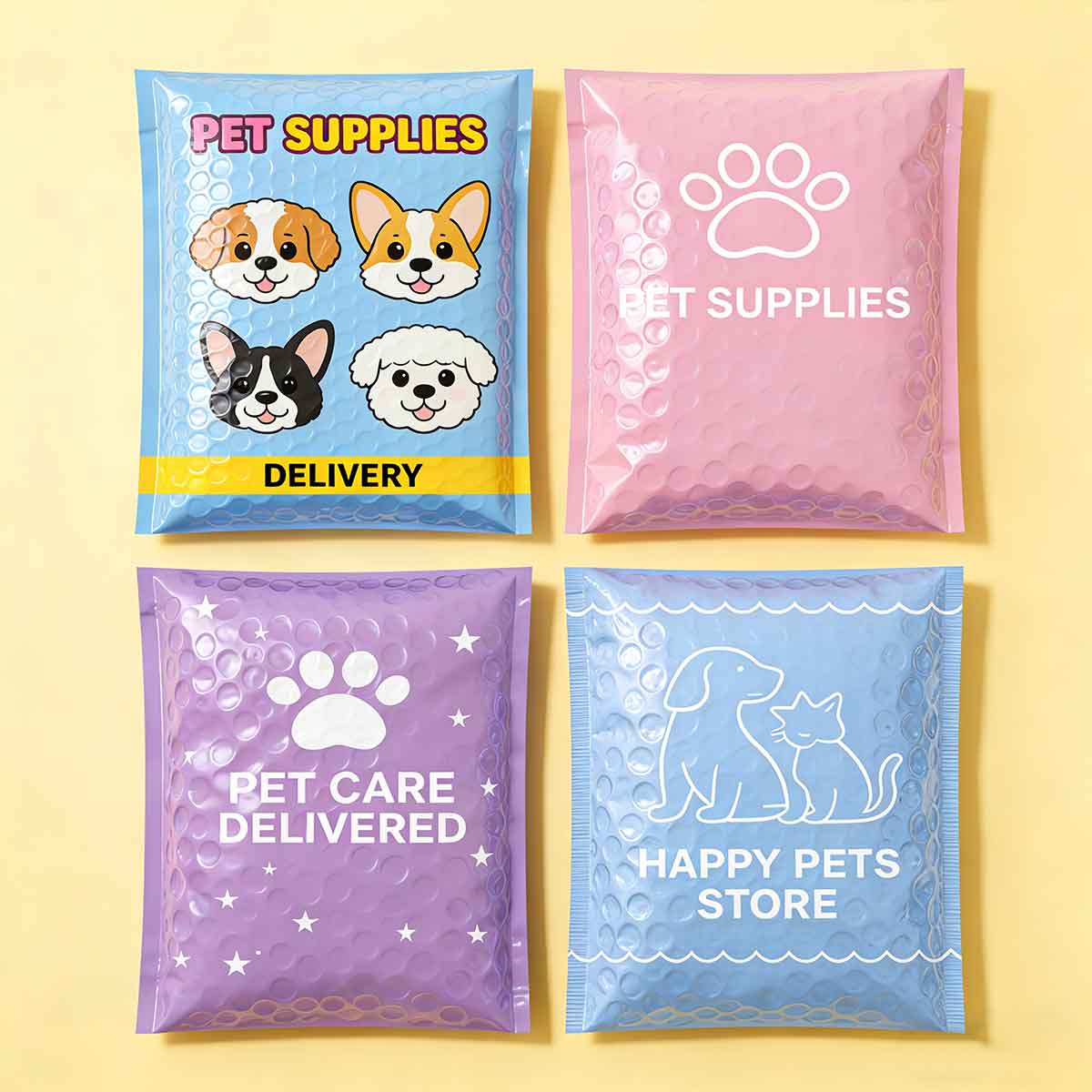 bubble mailers with strong cushioning protection. Waterproof, tear-resistant, and customizable for secure e-commerce shipping and branding.