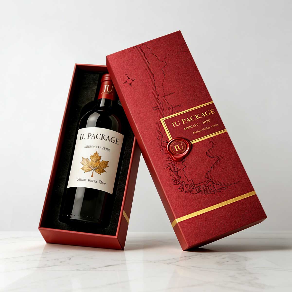 Premium rigid wine gift box with lid and base design. Durable, elegant, and customizable for luxury wine packaging and brand presentation.