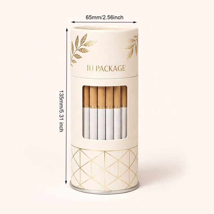 Custom Paper Tube Cylinder Box with Window for Tobacco