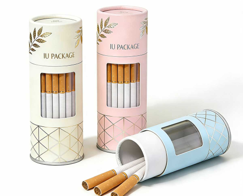 Custom Paper Tube Cylinder Box with Window for Tobacco