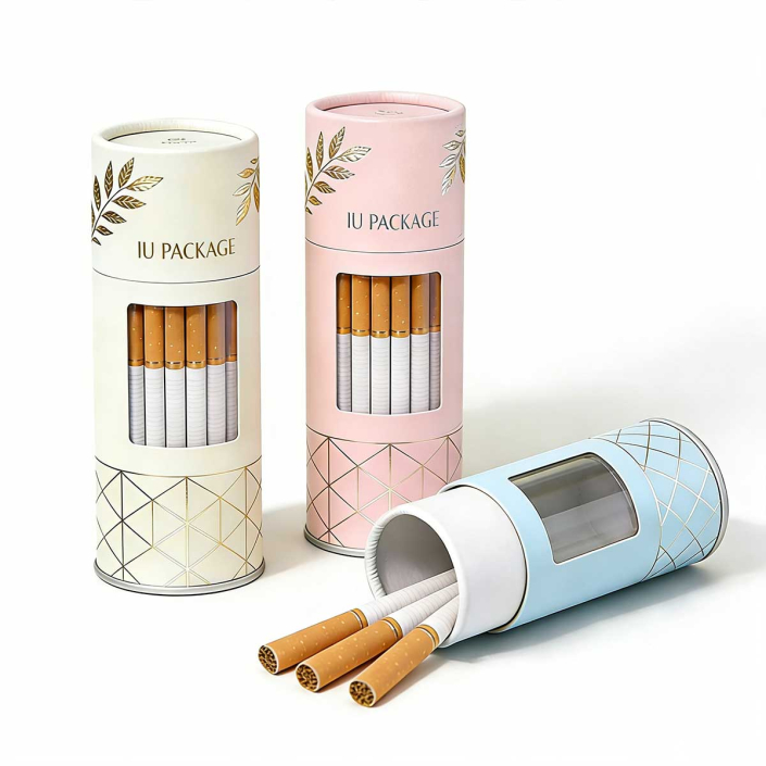 Custom Paper Tube Cylinder Box with Window for Tobacco