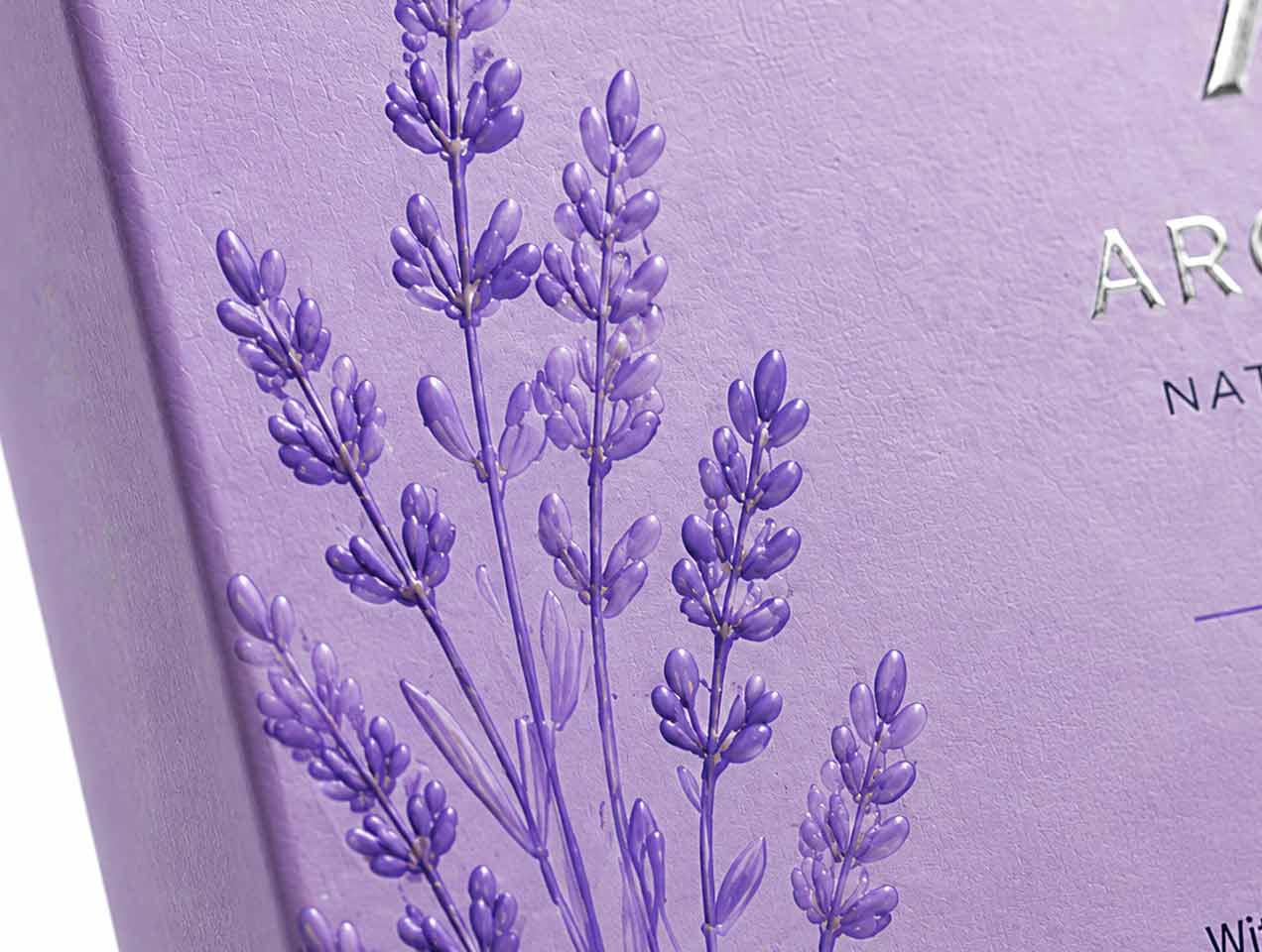Lavender UV printed packaging box