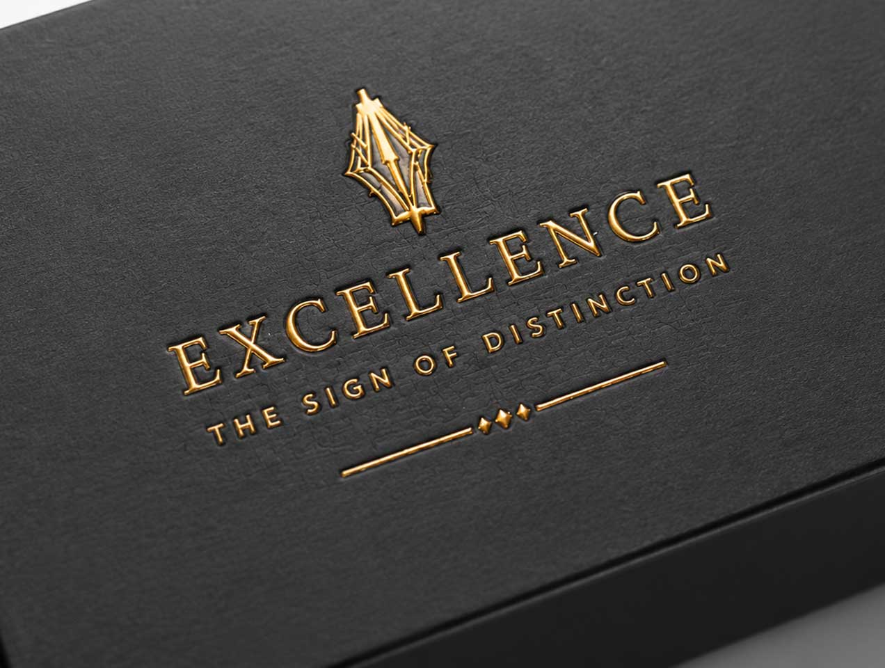 textured paper with gold foil finishing