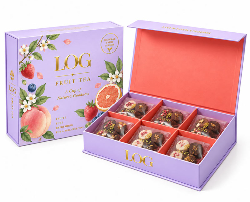 purple chocolate gift box