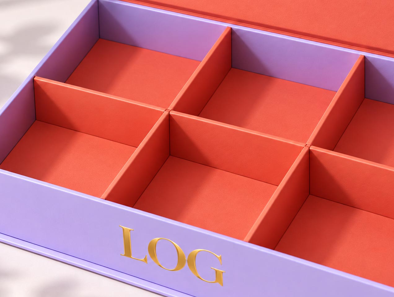 custom magnetic packaging box purple and orange gift box
