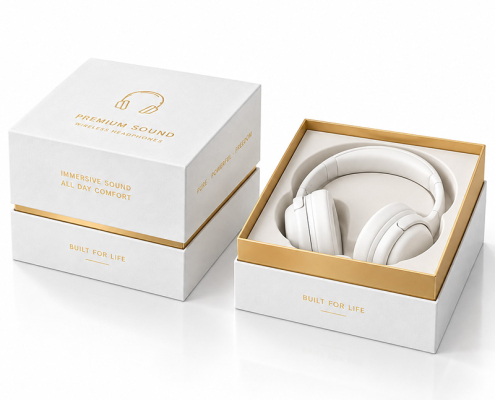 white headphone box