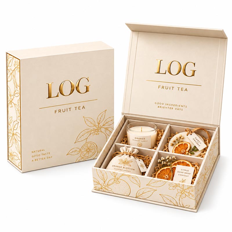 custom cream gift box cream magnetic gift box