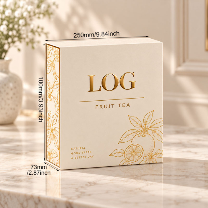 magnetic gift set box cream and gold gift box