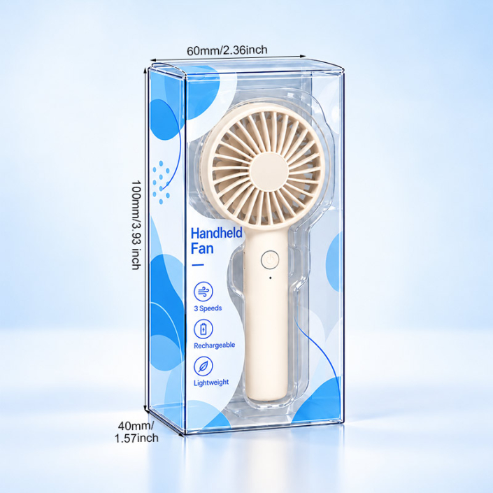 transparent handheld fan packaging box