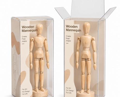 clear plastic box with paper insert