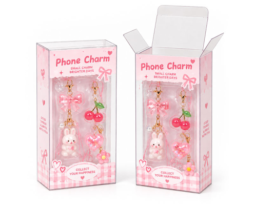 clear plastic phone charm packaging
