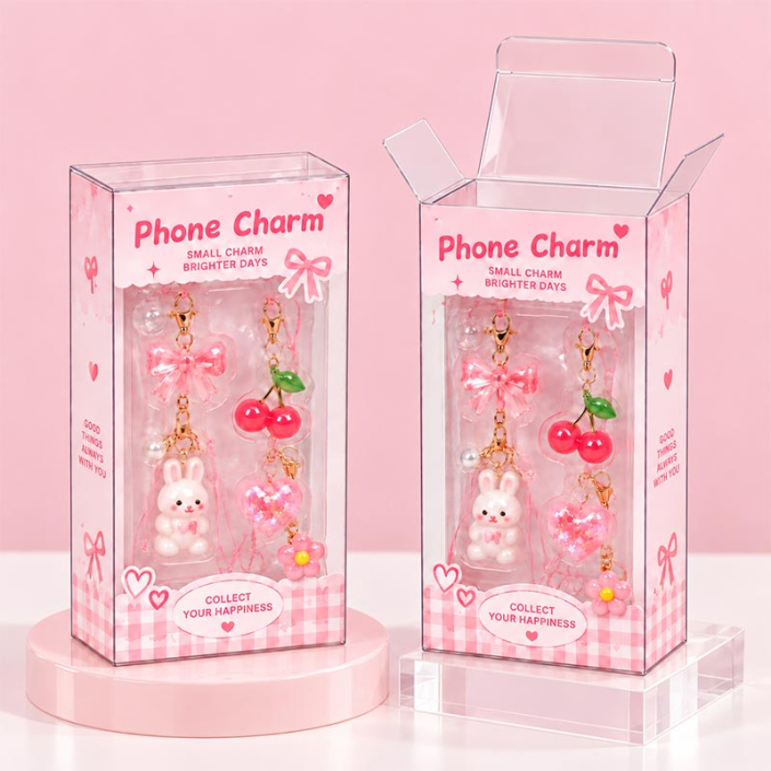 pink clear plastic packaging box